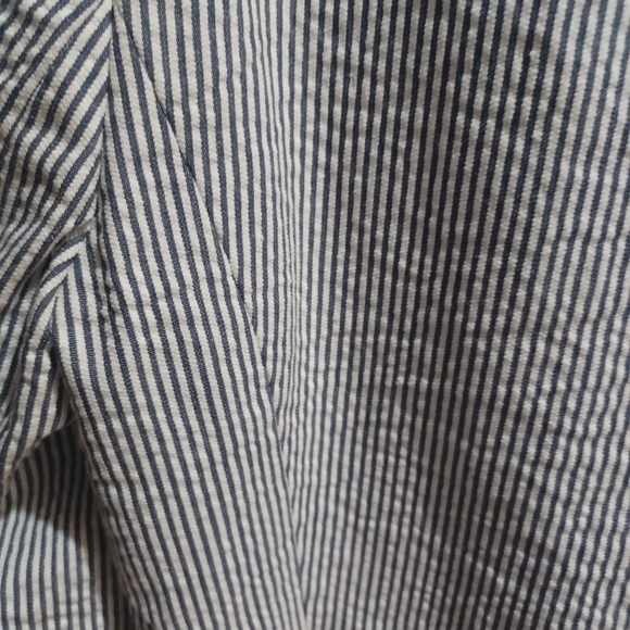 BRITISH KHAKI BLUE WHITE STRIPE SEERSUCKER COTTON BLAZER NWT SIZE MEDIUM - Picture 10 of 16